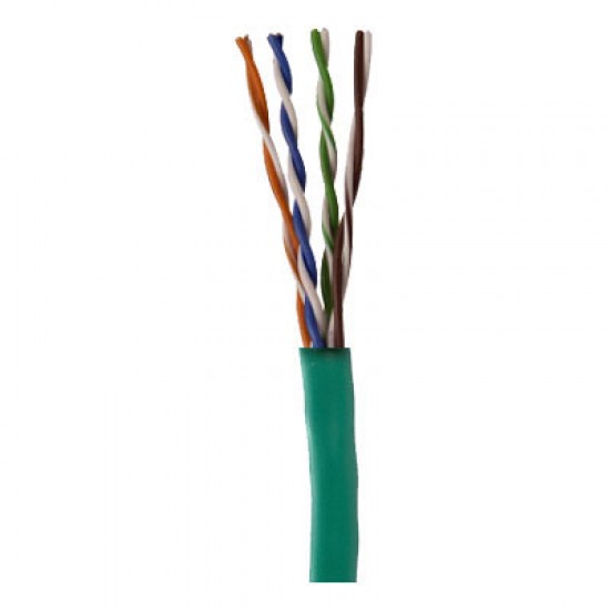 96263-46-05 Coleman Cable 24 AWG 4 Pair Unshielded Twisted Pairs (UTP) Solid Bare Copper CMR Cat5e Non-plenum Network Cable - 1000' Pull Box - Green