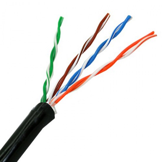 96263-46-08 Coleman Cable 24 AWG 4 Pair Unshielded Twisted Pairs (UTP) Solid Bare Copper CMR Cat5e Non-plenum Network Cable - 1000' Pull Box - Black