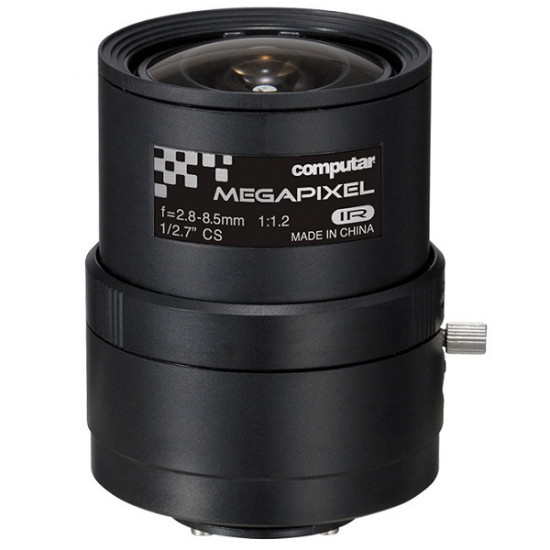 A3Z2812CS-MPWIR Computar 5MP 1/2.7" 2.8-8.5mm Varifocal F1.2-F16C CS Mount Manual Iris IR Corrected Lens