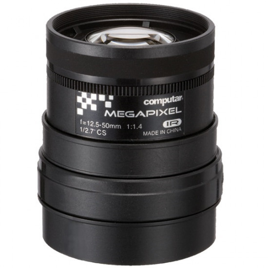 A4Z1214CS-MPIR Computar CS-Mount 12.5-50mm Vari-focal F/1.4 3 Mega-Pixel IR-corrected Manual Iris Lens