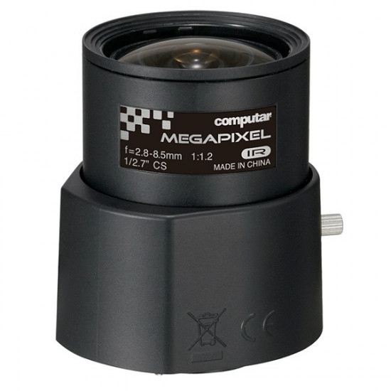 AG3Z2812FCS-MPWIR Computar 5MP 1/2.7" 2.8-8.5mm Varifocal F1.6-F360C CS Mount DC Auto Iris IR Corrected Lens