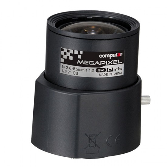 AG3Z2812KCS-MPWIR-V31 Computar 5MP 1/2.7" 2.8-8.5mm Varifocal F1.2-F16C CS Mount P-Iris IR Corrected Lens AG3Z2812KCS-MPWIR-V31 Computar 5MP 1/2.7" 2.8-8.5mm Varifocal F1.2-F16C CS Mount P-Iris IR Corrected Lens