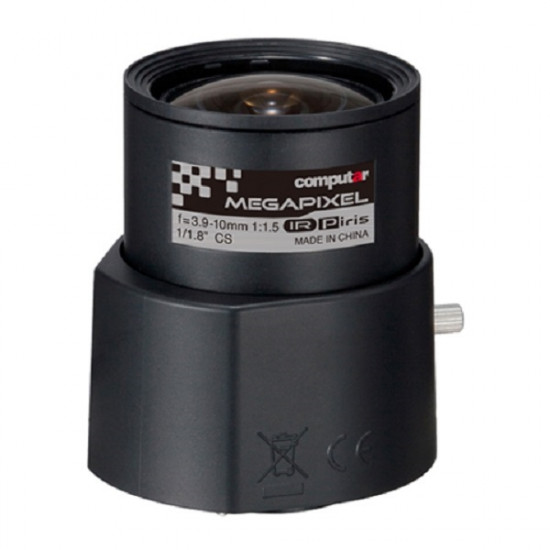 EG3Z3915KCS-MPWIR Computar 8MP/4K 1/1.8" 3.9-10mm Varifocal F1.5-F16C CS Mount P-Iris IR Corrected Lens