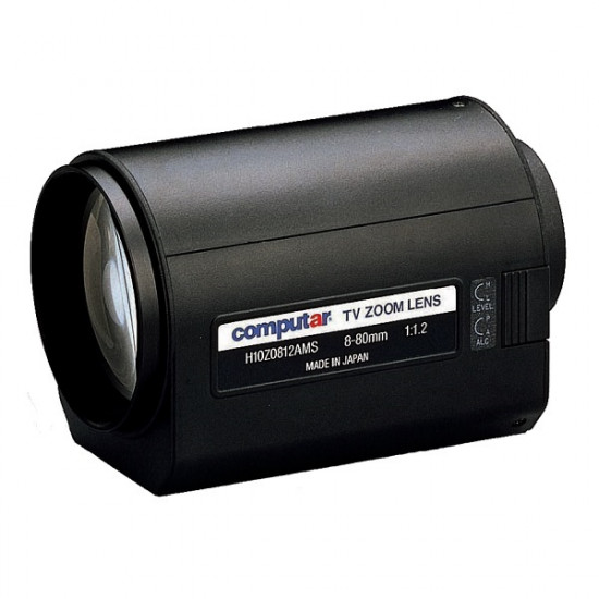 H10Z0812AMS Computar 1/2" C-Mount 8-80mm Motorized Zoom F/1.2 Video Auto Iris Lens