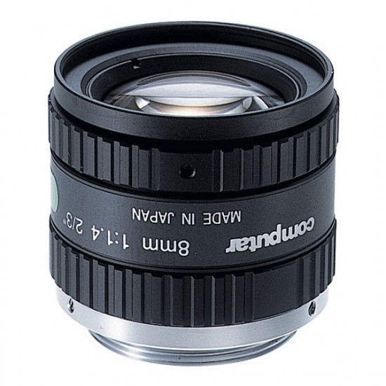 M0814-MP2 Computar 2/3" C-Mount 8mm F/1.4 1.5 Mega-Pixel Locking Iris Lens