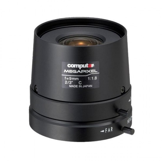 M0918FIC-MP Computar 2/3" C-Mount 9mm F/1.8 5 Megapixel Manual Iris Lens