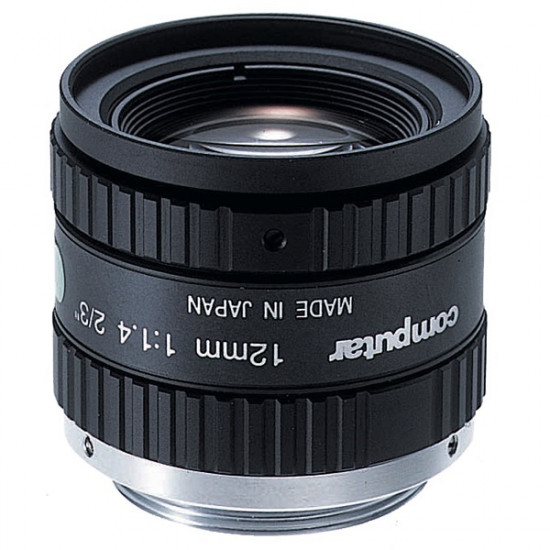 M1214-MP2 Computar 2/3" C-Mount 12mm F/1.4 1.5 Mega-Pixel Locking Iris Lens