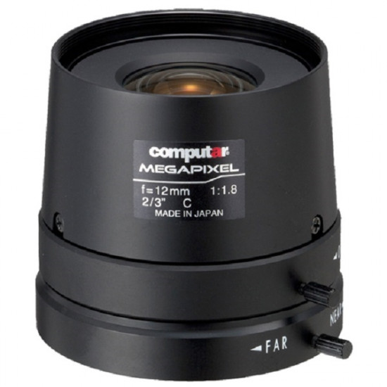 M1218FIC-MP Computar 2/3" C-Mount 12mm F/1.8 5 Megapixel Manual Iris Lens