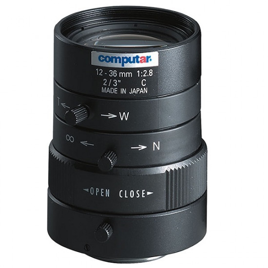 M3Z1228C-MP Computar C-Mount 12-36mm Vari-focal 1.3 Mega-Pixel Manual Iris Lens