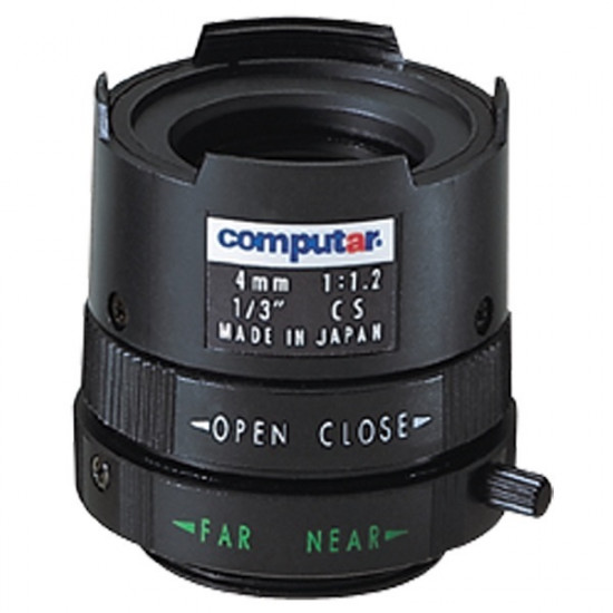 T0412FICS Computar 1/3" CS-Mount 4mm F/1.2 Monofocal Manual Iris Lens