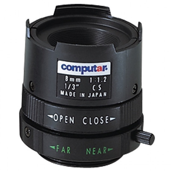 T0812FICS Computar 1/3" CS-Mount 8mm F/1.2 Monofocal Manual Iris Lens