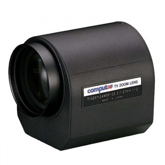 T10Z5712AMSP-CS Computar 1/3" CS-Mount 5.7-57mm Motorized Zoom F/1.2 Video Auto Iris Lens