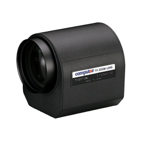 T10Z5712DC Computar 1/3" CS-Mount 5.7-57mm Motorized Zoom F/1.2 Mini Connector DC Auto Iris Lens