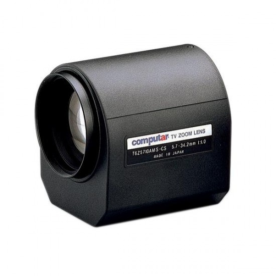 T6Z5710AMS Computar 1/3" CS-Mount 5.7-34.2mm Motorized Zoom F/1.0 Video Auto Iris Lens