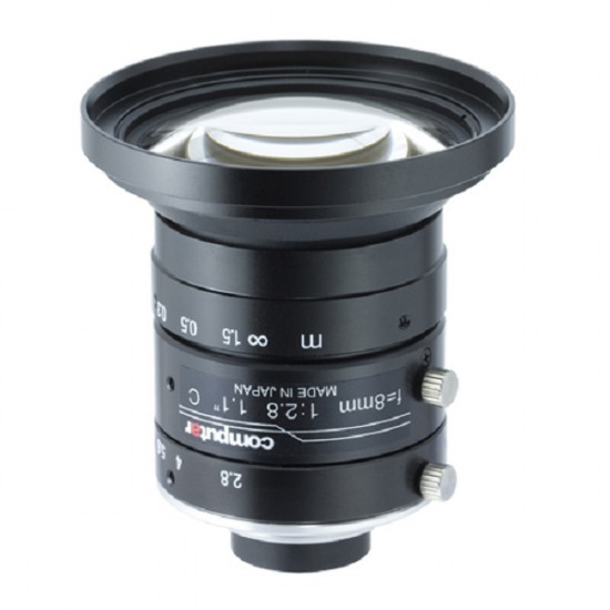 V0828-MPY2 Computar 1.1" C-Mount 8mm F2.8 12MP Manual Iris Lens