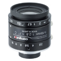 V1628-MPY2 Computar 1.1" C-Mount 16mm F2.8 12MP Manual Iris Lens