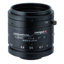 V2514-MP Computar 1" C-Mount 25mm F/1.4 2 Mega-Pixel Ultra Low Distortion Manual Iris Lens