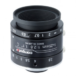 V2528-MPY Computar 1.1" C-Mount 25mm F/2.8 12 Mega-Pixel Ultra Low Distortion Manual Iris Lens