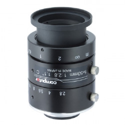 V5028-MPY Computar 1.1" C-Mount 50mm F/2.8 12 Mega-Pixel Ultra Low Distortion Manual Iris Lens