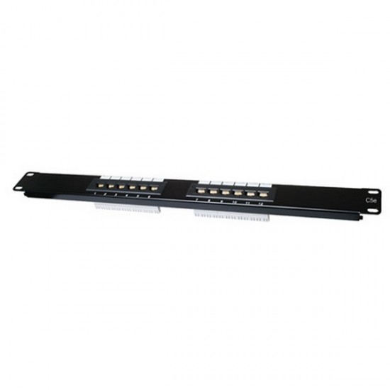 CAT 6 Patch Panel 12 Port 1U Rack Mount