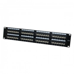 CAT 5E Patch Panel 48 Port 2U Rack Mount - 45 Degree Entry