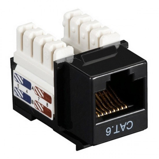CAT6 RJ45 Punch Down Keystone Jack - Black
