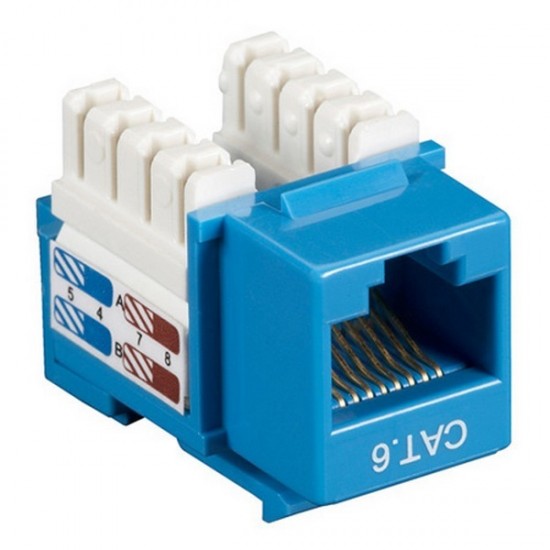 CAT6 RJ45 Punch Down Keystone Jack - Blue