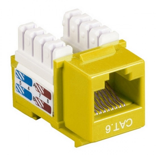 CAT6 RJ45 Punch Down Keystone Jack - Yellow