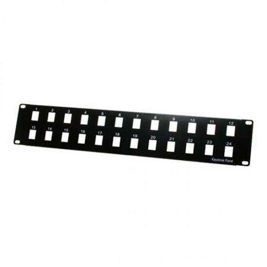 24 Port Keystone Patch Panel - 2U