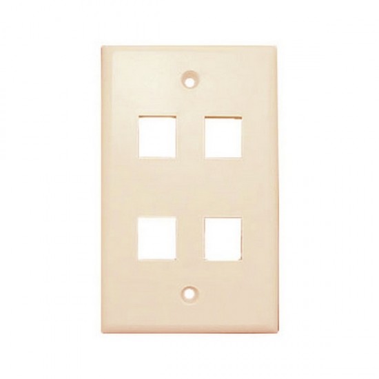 20-3004-IV Wall Plate for Keystone, 4 Hole -Ivory