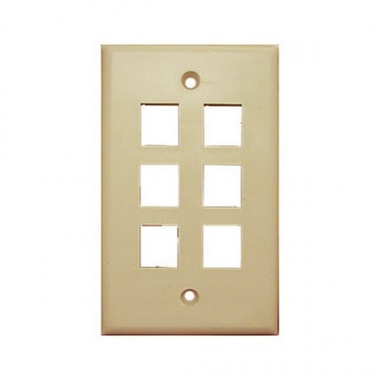 20-3006-IV Wall Plate for Keystone, 6 Hole -Ivory