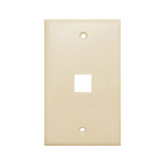 WP-1P-IV Single Gang Wall Plate - 1 Port - Ivory