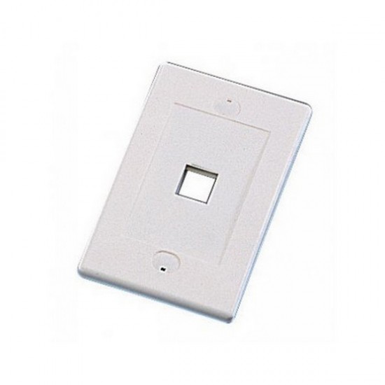 WPIC-1P-WH Single Gang Wall Plate Icon Style - 1 Port - White