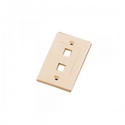 WPIC-2P-IV Single Gang Wall Plate Icon Style - 2 Port - Ivory