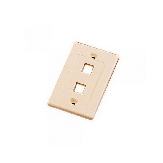 WPIC-2P-IV Single Gang Wall Plate Icon Style - 2 Port - Ivory