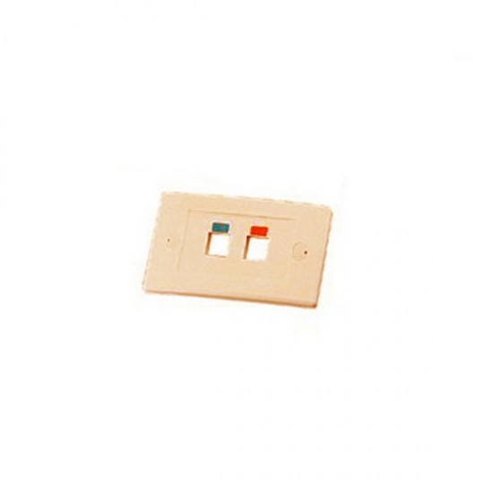 WPIC-2P-IV-H Single Gang Horizontal Wall Plate Icon Style - 2 Port - Ivory