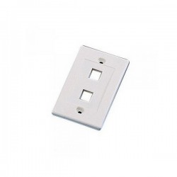 WPIC-2P-WH Single Gang Wall Plate Icon Style - 2 Port - White