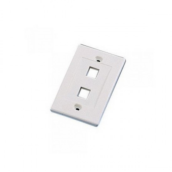 WPIC-2P-WH Single Gang Wall Plate Icon Style - 2 Port - White