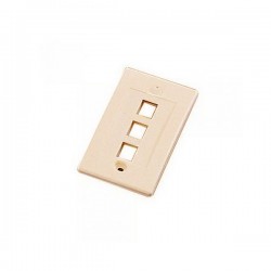 WPIC-3P-IV Single Gang Wall Plate Icon Style - 3 Port - Ivory