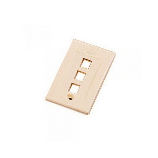 WPIC-3P-IV Single Gang Wall Plate Icon Style - 3 Port - Ivory