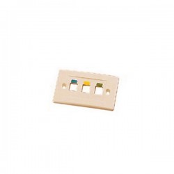 WPIC-3P-IV-H Single Gang Horizontal Wall Plate Icon Style - 3 Port - Ivory
