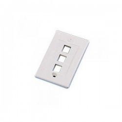 WPIC-3P-WH Single Gang Wall Plate Icon Style - 3 Port - White