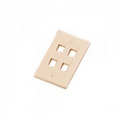 WPIC-4P-IV Single Gang Wall Plate Icon Style - 4 Port - Ivory