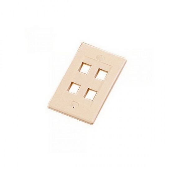 WPIC-4P-IV Single Gang Wall Plate Icon Style - 4 Port - Ivory