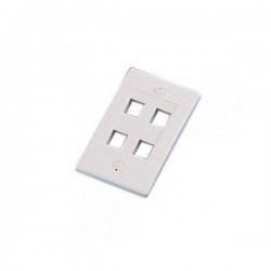 WPIC-4P-WH Single Gang Wall Plate Icon Style - 4 Port - White