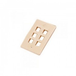 WPIC-6P-IV Single Gang Wall Plate Icon Style - 6 Port - Ivory