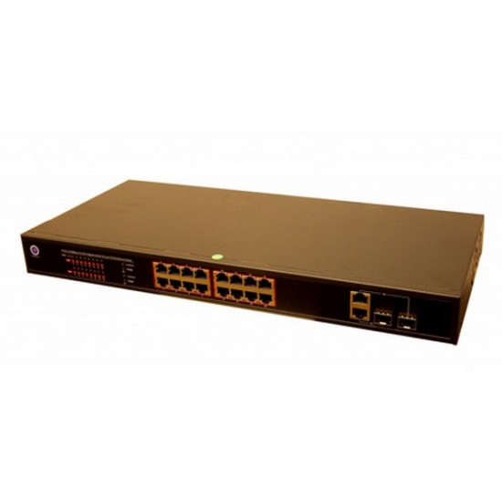 P3POE18-15 P3 16 Port PoE Switch and 2 SFP Uplink Ports