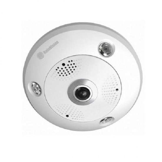IPHFE6-IR-V Rainvision 1.27mm 30FPS @ 6MP Outdoor IR Day/Night Fisheye Panoramic IP Security Camera 12VDC/PoE
