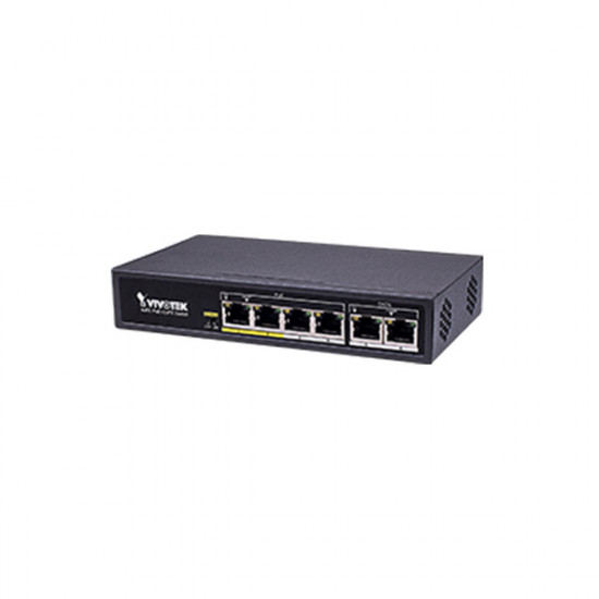 AW-FET-060C-065 Vivotek Unmanaged 4 Gigabit PoE + 2 Gigabit Port 60W Total PoE Switch