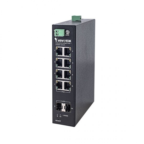 AW-IHT-1000 Vivotek Industrial 8 x GE PoE + 2 x GE SFP Switch